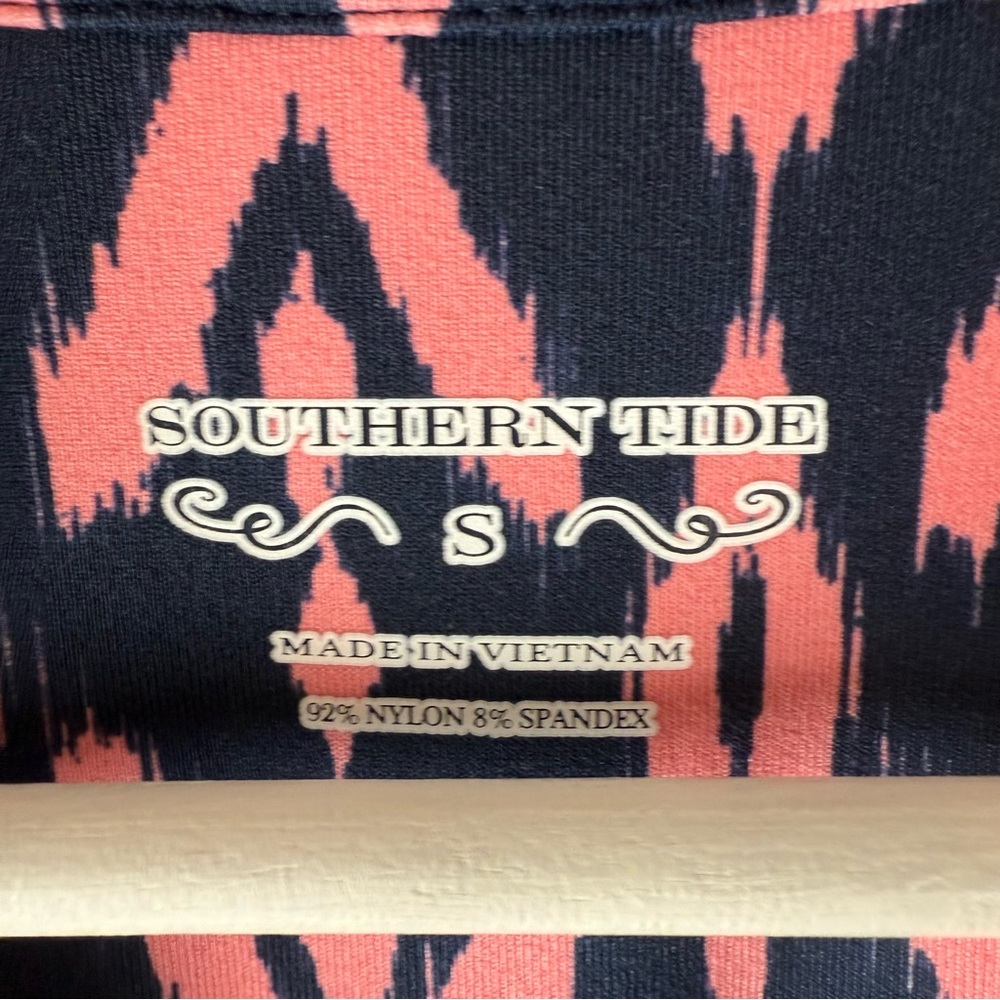Southern‎ Tide Ikat Print Stretchy Shift Resort Preppy Pink Navy Dress Small - Picture 9 of 10
